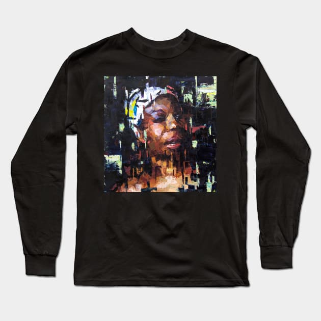 Solitude - Nina Simone Long Sleeve T-Shirt by khairzul